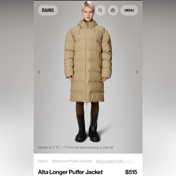 RAINS Alta Waterproof Puffer